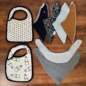 8 Stylish Kids Bib Set - Black, Gray, Brown